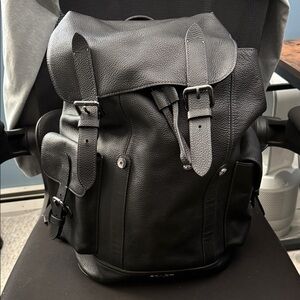Coach Black Leather Backpack